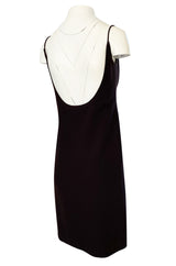 Spring 1968 Unlabeled Norman Norell Deep Brown Dress w Dipped Back