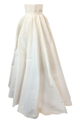 F/W 1996 Givenchy Couture Runway Ivory Silk Taffeta Over Skirt Cape