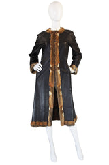 1960s Reversible Piecework Leather and Fur Coat