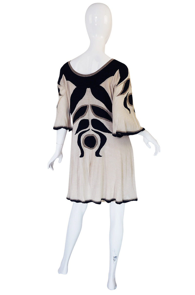 Early 2000s Alice Temperly Silk Knit Plunging Dress