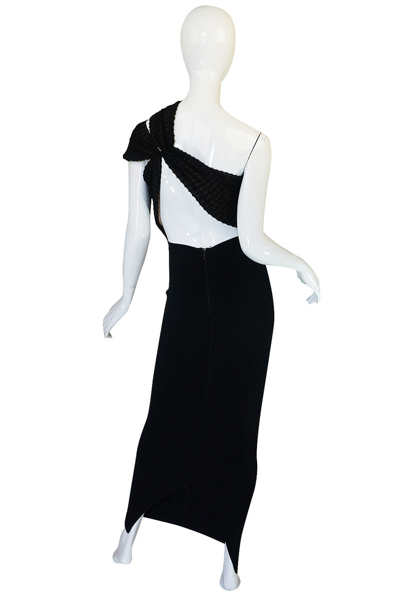 Important 1988-89 Azzedine Alaia Black One Shoulder Dress