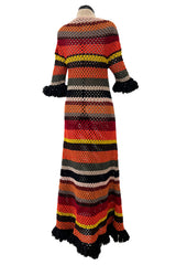 Gorgeous Resort 2018 Christian Dior by Maria Grazia Chiuri Stripe Knit Dress w Fringing