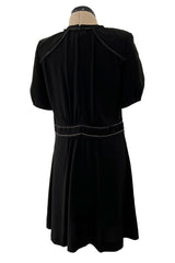 Prettiest 2015 Isabel Marant Easy To Wear Black Mini Dress w White Stitching