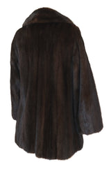 1960s Unlabeled Pierre Cardin Deep Chocolate Fur Pea Jacket or Coat