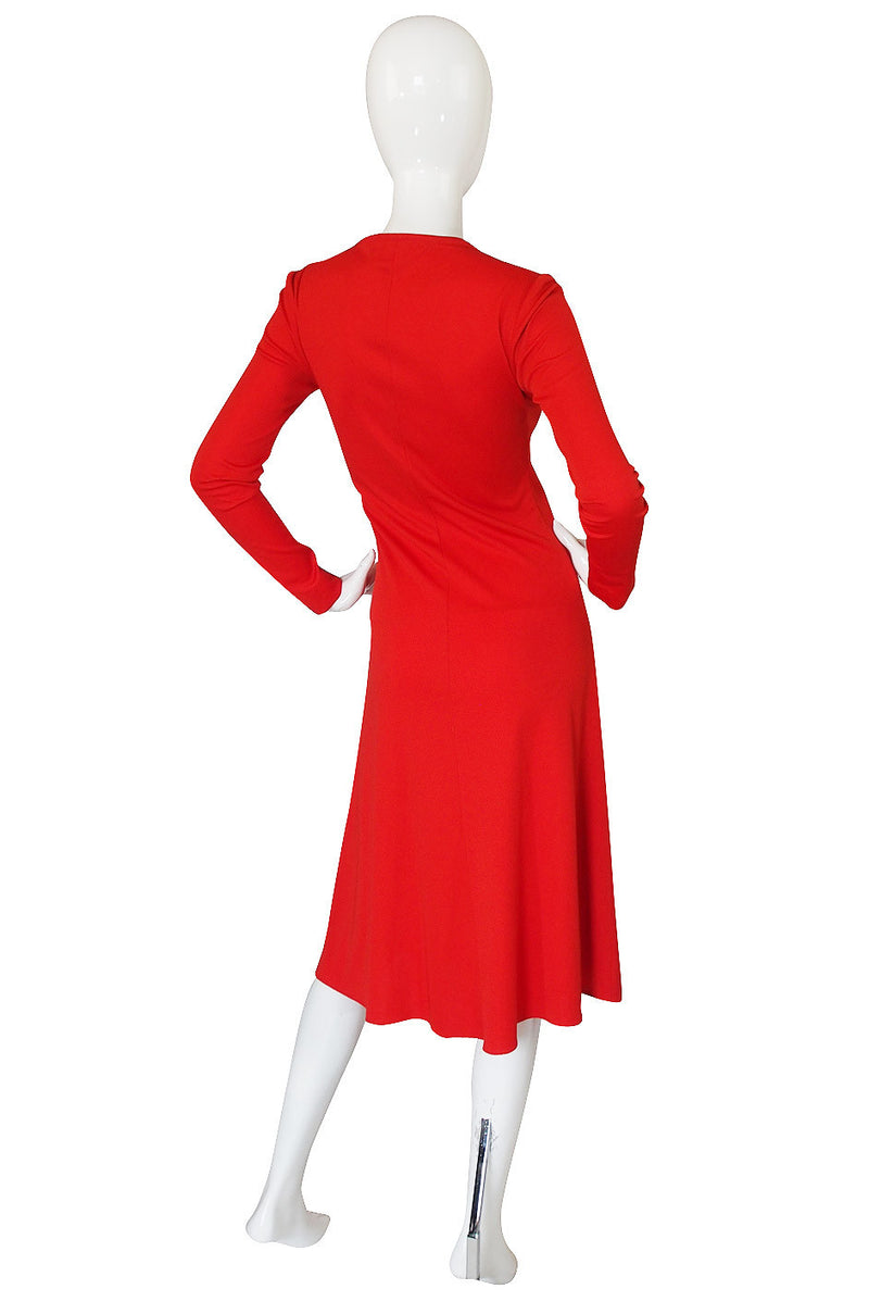 1970s Stephen Burrows Red Jersey Dress