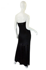 1980s Valentino Pleated Back Silk Gown