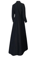 Fall 2013 Valentino Runway Finale Long Sleeve Simple & Graceful Black Dress