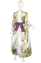 1960s Rare Hand Painted George Halley Silk Gown