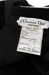 1990s Christian Dior Cord Detailed Black Dress w Numbered Label