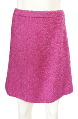 Fall 1998 Christian Dior Vibrant Pink Mohair Skirt & Jacket Suit