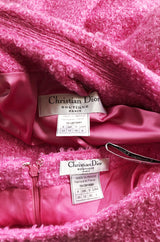 Fall 1998 Christian Dior Vibrant Pink Mohair Skirt & Jacket Suit