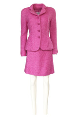 Fall 1998 Christian Dior Vibrant Pink Mohair Skirt & Jacket Suit