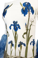 Spring 2018 Vivetta Floral Embroidery, Feather Cuff & Metallic Brocade Dress