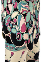 1960s Emilio Pucci Scalloped Edge Tunic & Wide Pant Printed Velvet Set