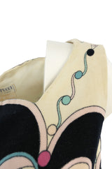 1960s Emilio Pucci Scalloped Edge Tunic & Wide Pant Printed Velvet Set