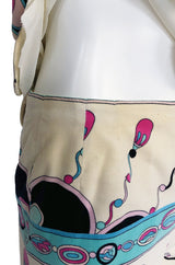1960s Emilio Pucci Scalloped Edge Tunic & Wide Pant Printed Velvet Set
