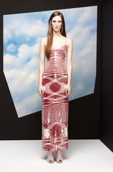 Resort 2013 Missoni Raspberry & White Fully Sequinned Knit Halter Slip Dress