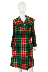 1960s Oscar de la Renta Plaid Wool Coat