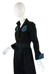 1970s Museum Quality Jean Muir Suede Dress