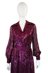 1970s Sequin Oscar De La Renta Dress