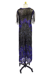 1920s Blue Peacock Sequin Flapper Dress