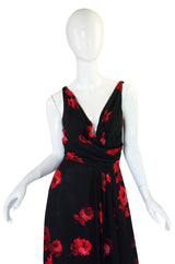 2005 Iconic Rose Print Prada Silk Dress
