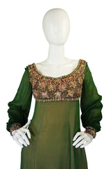 1960s Pierre Balmain Haute Couture Beaded Silk Dress