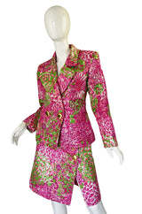 F/W 1989 Yves Saint Laurent Pink Silk Brocade Suit