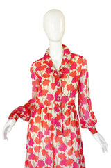 1960s Silk Chiffon Chester Weinberg Maxi
