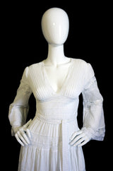 1950s White Mexican Wedding Dress