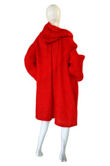 Rare 1970s Red Mohair J. Tiktiner Coat