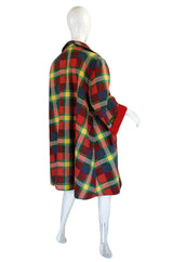 1970s Valentino Plaid Swing Coat