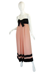 1970s Pink Strapless BIll Blass w Shawl