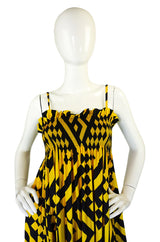 1960s Yellow & Black Jean Varon Maxi