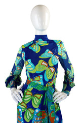 1960s Butterfly Print La Mendola Maxi