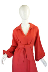 1970s Rare Wool Crepe Chloe Day Dress