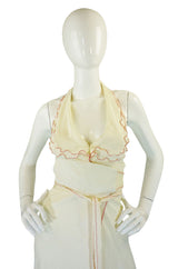 2001 Stephen Burrows Cream Wrap Dress