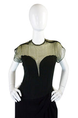 Rare 1940s Edith Small Silk & Lace Dress