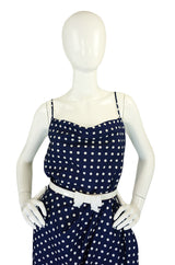 1980s Dotted Victor Costa Wiggle Dress