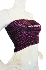 1970s Perfect Purple Sequin Top