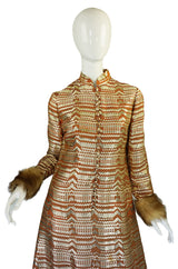 1960s Brocade & Fur Oscar De La Renta
