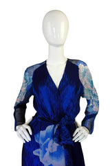 1980s Silk Chiffon & Sequin Hanae Mori