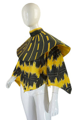 1980s Wild Yellow & Grey Top & Cape