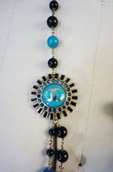 Chanel 07A Black & Blue Pearl Necklace