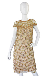 1960s Rare Nina Ricci Beaded Shift Dress