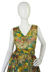 Rare 1950s Jacques Tiffeau Silk Dress