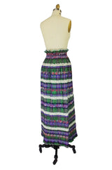 1960s Ruffled Ribbon & Lace Maxi Skirt