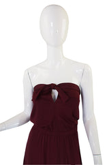 1970s Joy Stevens Strapless Maxi Dress