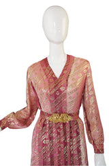 1960s Silk Organza & Gold Adele Simpson