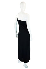 1970s One Shoulder Mac Tac Maxi Dress